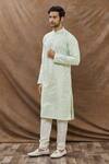 Buy Aham-Vayam Green Cotton Mughal Jaali Pattern Kurta Set at Aza Fashions Buy_Aham-Vayam_Green Cotton Mughal Jaali Pattern Kurta Set _at_Aza_Fashions