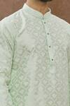 Aham-Vayam Green Cotton Mughal Jaali Pattern Kurta Set at Aza Fashions Aham-Vayam_Green Cotton Mughal Jaali Pattern Kurta Set _at_Aza_Fashions