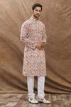 Aham-Vayam_Multi Color Cotton Embroidered Floral Print Kurta Set _Online_at_Aza_Fashions