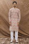 Buy_Aham-Vayam_Multi Color Cotton Embroidered Floral Print Kurta Set _Online_at_Aza_Fashions