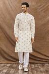 Buy_Aham-Vayam_Cream Cotton Embroidered Floral Phool Kurta Set _Online_at_Aza_Fashions