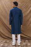 Shop_Aham-Vayam_Blue Cotton Blend Embroidered Diamond Kurta Set _at_Aza_Fashions