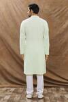 Shop_Aham-Vayam_Green Cotton Blend Floral Phool Patti Embroidered Kurta Set _at_Aza_Fashions