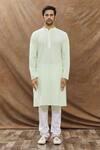 Aham-Vayam_Green Cotton Blend Floral Phool Patti Embroidered Kurta Set _Online_at_Aza_Fashions