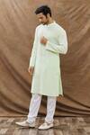 Buy_Aham-Vayam_Green Cotton Blend Floral Phool Patti Embroidered Kurta Set _Online_at_Aza_Fashions