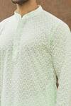 Shop_Aham-Vayam_Green Cotton Blend Floral Phool Patti Embroidered Kurta Set _Online_at_Aza_Fashions