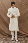 Buy Aham-Vayam Cream Cotton Mughal Jaali Pattern Kurta Set at Aza Fashions Buy_Aham-Vayam_Cream Cotton Mughal Jaali Pattern Kurta Set _at_Aza_Fashions