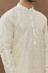Aham-Vayam Cream Cotton Mughal Jaali Pattern Kurta Set at Aza Fashions Aham-Vayam_Cream Cotton Mughal Jaali Pattern Kurta Set _at_Aza_Fashions