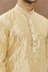 Aham-Vayam_Yellow Silk Blend Geometric Embroidered Kurta Set_at_Aza_Fashions