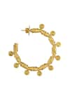 Masaba_Gold Plated Coastal Coin Hoops _Online_at_Aza_Fashions