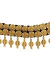 Masaba_Gold Plated Aida Carved Choker_Online_at_Aza_Fashions