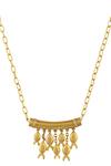 Masaba_Gold Plated Matsya Myth Pendant Necklace_Online_at_Aza_Fashions