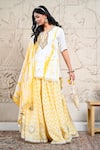 Yuvrani Jaipur_Yellow Silk Embroidery Zardozi Round Kurta Lehenga Set _Online_at_Aza_Fashions