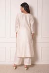 Shop_Surabhi Arya_White Organza, Chanderi Thread , Applique Geometric Kurta And Pant Set_at_Aza_Fashions
