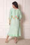 Shop_Surabhi Arya_Green Organza, Linen Thread Work Round Embroidered Tunic _at_Aza_Fashions