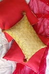 Raffinee_Gold Cotton Polyester Blend Embroidery Cushion Cover Of 3 _Online_at_Aza_Fashions