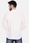 Shop_Mayank Modi - Men_White 100% Linen Plain Colorblock Shirt _at_Aza_Fashions