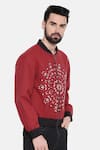 Mayank Modi - Men_Red Malai Cotton Embroidery Mandala Jacket _Online_at_Aza_Fashions