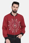 Buy_Mayank Modi - Men_Red Malai Cotton Embroidery Mandala Jacket _Online_at_Aza_Fashions