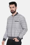 Shop_Mayank Modi - Men_Grey 100% Linen Printed Floral Jacket _Online_at_Aza_Fashions