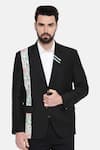 Buy_Mayank Modi - Men_Black Cotton/muslin Printed Floral Blazer _Online_at_Aza_Fashions