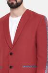 Mayank Modi - Men_Red Cotton/linen Printed Floral Blazer_at_Aza_Fashions