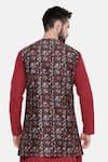 Shop_Mayank Modi - Men_Brown Silk Chanderi Floral Modi Jacket _at_Aza_Fashions