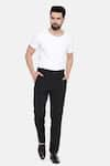 Buy_Mayank Modi - Men_Black Malai Cotton Trousers  _at_Aza_Fashions