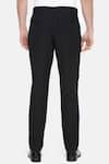 Shop_Mayank Modi - Men_Black Malai Cotton Trousers  _Online_at_Aza_Fashions