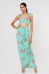 Gopi Vaid_Blue Crepe Thea Printed Bustier And Skirt Set_Online_at_Aza_Fashions