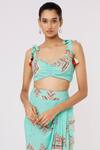 Shop_Gopi Vaid_Blue Crepe Thea Printed Bustier And Skirt Set_Online_at_Aza_Fashions