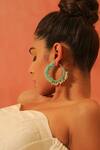 Shop_NakhreWaali_Multi Color Organically Dyed Beads Bussin Handcrafted Hoops_at_Aza_Fashions