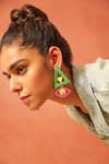 NakhreWaali_Multi Color Organically Dyed Beads Eye Spy Handcrafted Earrings_Online_at_Aza_Fashions