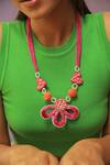 Buy_NakhreWaali_Orange Organically Dyed Beads Handcrafted Long Necklace_Online_at_Aza_Fashions