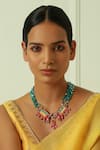 NakhreWaali_Multi Color Organically Dyed Beads Haathi Mere Handcrafted Choker_Online_at_Aza_Fashions