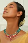 Shop_NakhreWaali_Multi Color Organically Dyed Beads Haathi Mere Handcrafted Choker_Online_at_Aza_Fashions