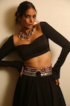 Buy_NakhreWaali_Multi Color Organically Dyed Beads Maja Handcrafted Belt_at_Aza_Fashions