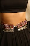 NakhreWaali_Multi Color Organically Dyed Beads Maja Handcrafted Belt_at_Aza_Fashions