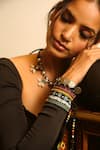 Buy_NakhreWaali_Multi Color Organically Dyed Beads Ghyama Handcrafted Handcuff_at_Aza_Fashions