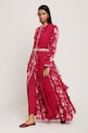 Buy_Sitaraa_Fuchsia Viscose Crepe Printed Floral Round Anarkali Set _Online_at_Aza_Fashions