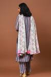 Shop_NUHH_Multi Color Georgette Floral, Striped Round Pattern Kurta Set_at_Aza_Fashions
