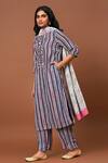 Buy_NUHH_Multi Color Georgette Floral, Striped Round Pattern Kurta Set_Online_at_Aza_Fashions