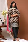 Buy_NUHH_Black Dupatta- Daman, Kurta- Daman, Embroidered Set_at_Aza_Fashions