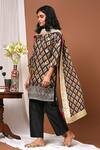 Buy_NUHH_Black Dupatta- Daman, Kurta- Daman, Embroidered Set_Online_at_Aza_Fashions