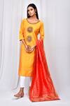 Buy_Naintara Bajaj_Yellow Floral Embroidered Kurta Set_at_Aza_Fashions
