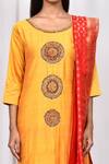 Shop_Naintara Bajaj_Yellow Floral Embroidered Kurta Set_Online_at_Aza_Fashions