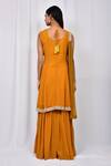 Shop_Naintara Bajaj_Yellow Embroidered Anarkali Sharara Set_at_Aza_Fashions