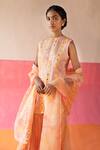 Buy_Surbhi Gupta_Pink Organza Alma Tie Dye Kurta Sharara Set_Online_at_Aza_Fashions