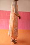 Surbhi Gupta_Pink Inner - Cotton Silk, Kurta, Trouser - Organza Ora Tie Dye And Pant Set _Online_at_Aza_Fashions