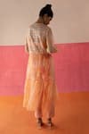 Shop_Surbhi Gupta_Orange Inner And Trouser - Cotton Silk Zia Tie Dye Anarkali And Pant Set  _at_Aza_Fashions